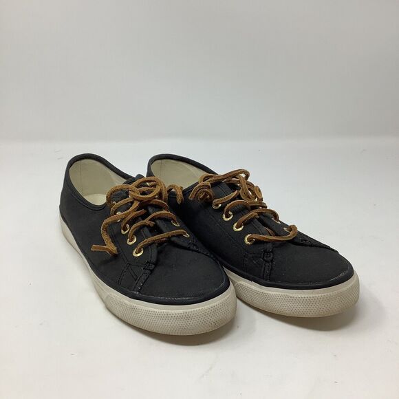 Sperry Top Sider Seacoast Canvas Slip On Shoes Sneakers Women Sz 7.5 Navy‎ Blue - Picture 1 of 16